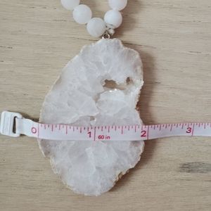 Extra Long Mala Necklace White Quartz NWOT